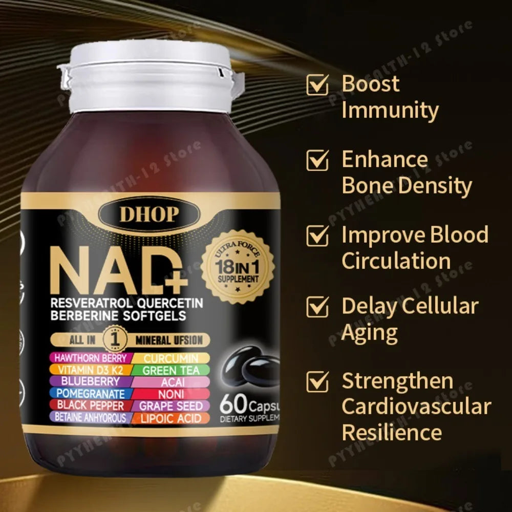 DHOP 18-in-1 NAD+ Complex Softgels | Resveratrol Quercetin 60ct