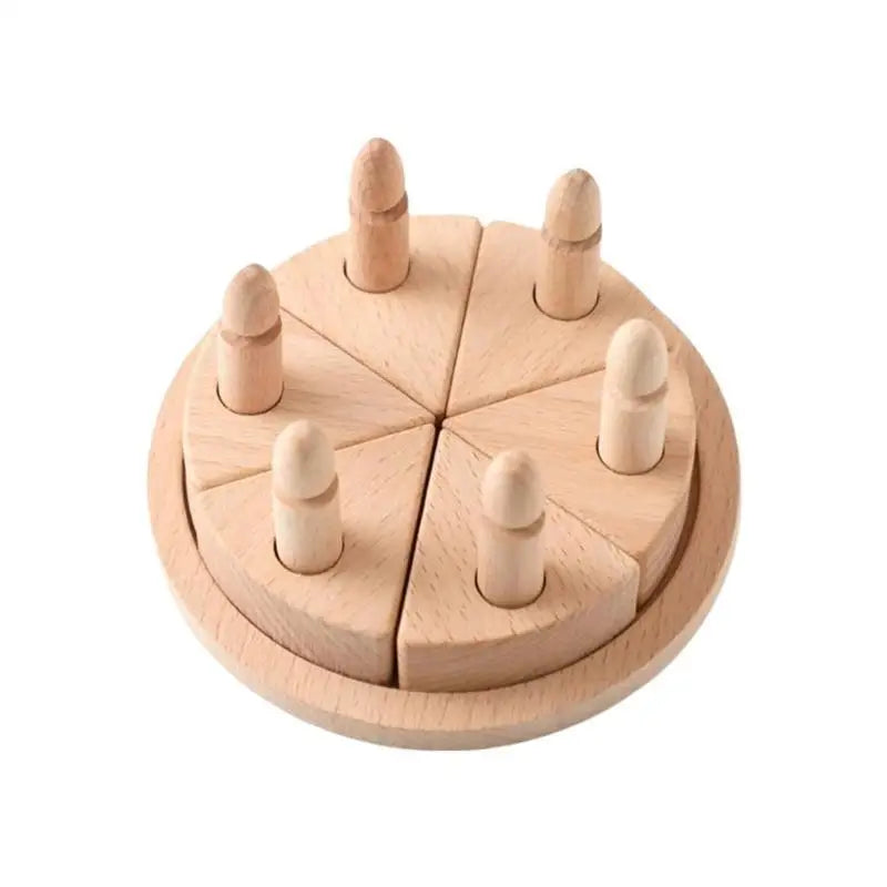 Wooden Beech Cake Pretend Play Toy | Removable Parts – Kids 3+