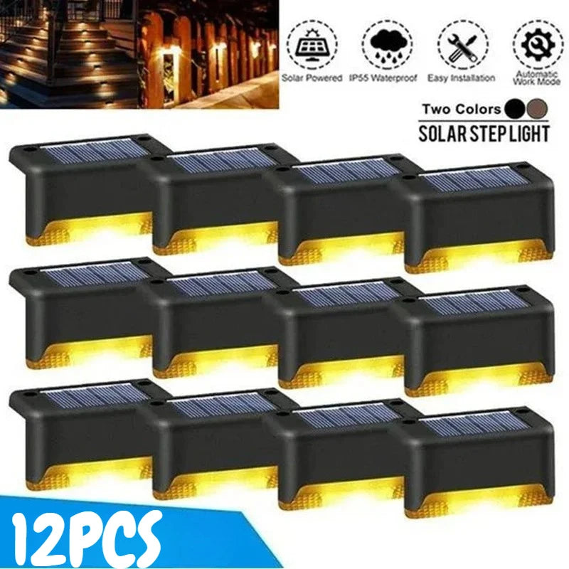 Solar Fence Lights Outdoor Waterproof LED Railing Lamp 1–12 Pack