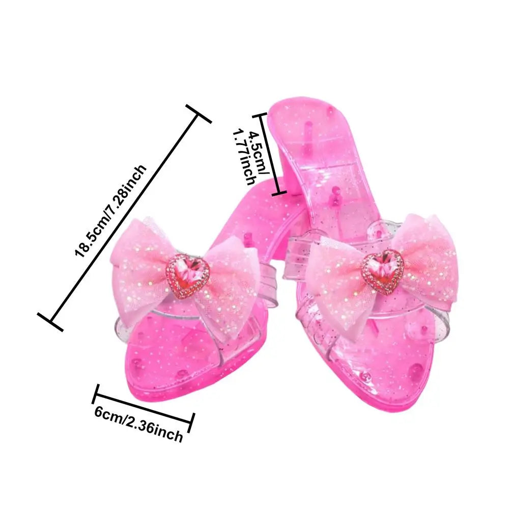 Girls Princess Crystal Dress-Up Shoes | Sparkly Costume Heels