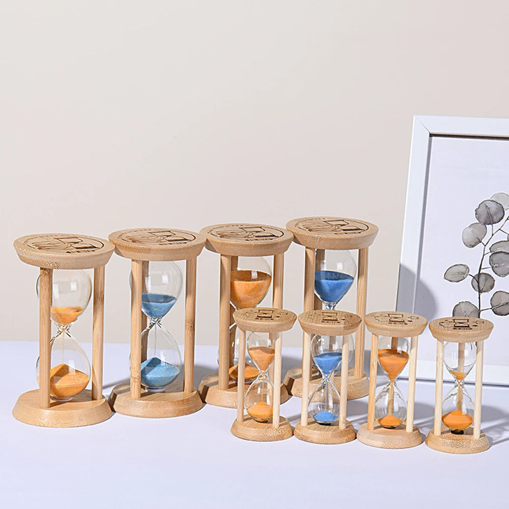 1PCS 3/5/10/15/30 Minutes Wooden Hourglass Timer Home Living Room Desktop Decoration Children Birthday Gift Portable Sand Clock Peaceful Pleasures Health and Wellness