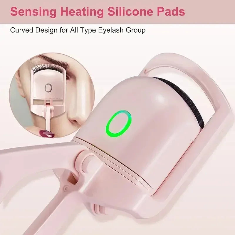 Heated Eyelash Curler Fast 5s Heat up 24 Hours Long Lasting USB Rechargeable Electric Lash Curler Quick Natural Curling Lashes Peaceful Pleasures Health and Wellness