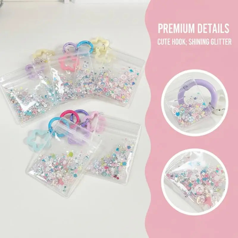 Mini Cartoon Bag Charm Pendant – Glitter Keychain Ornament