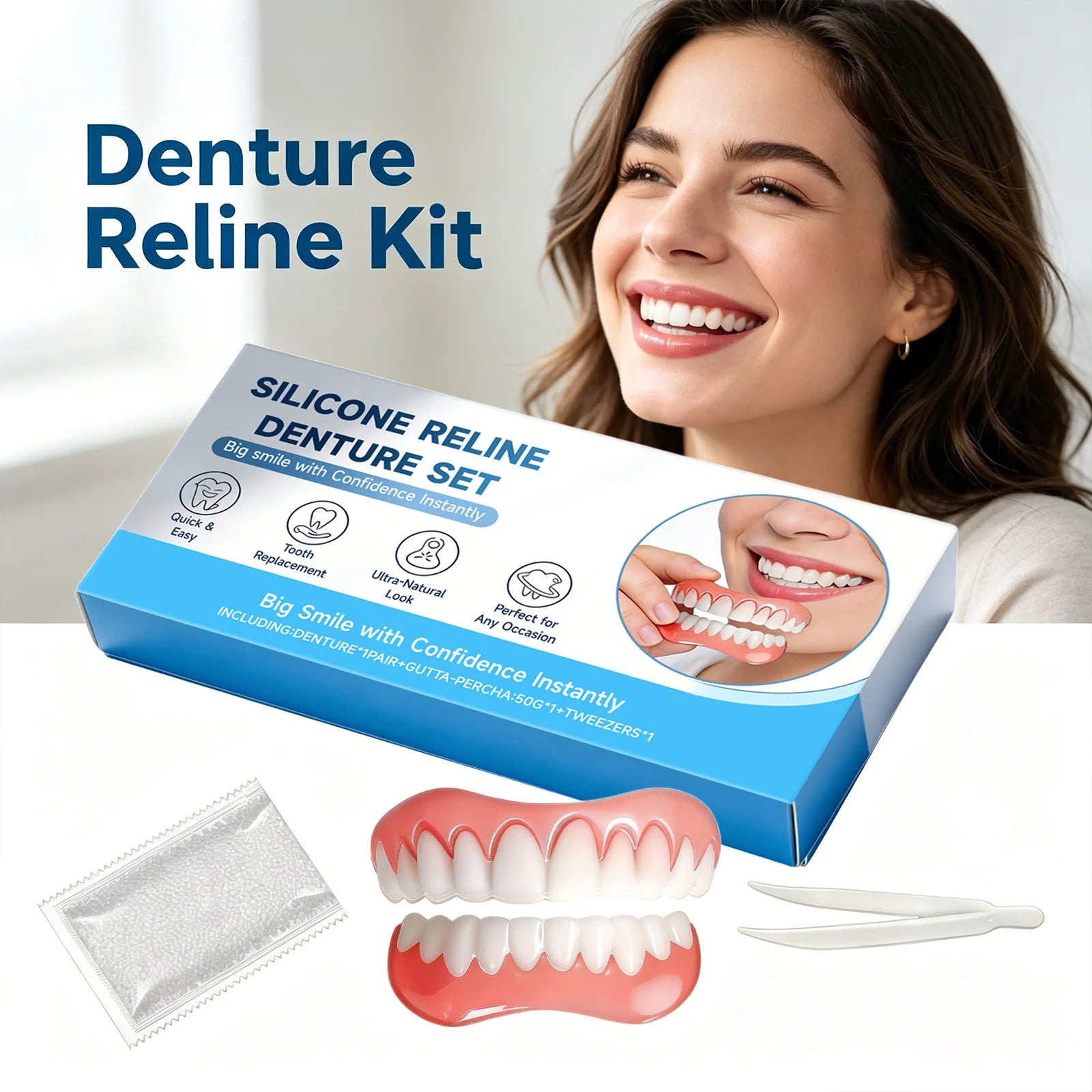Silicone Reline Denture Set – Veneer Teeth Kit, Lightweight Fit Denture Reline Kit Peaceful Pleasures Health and Wellness