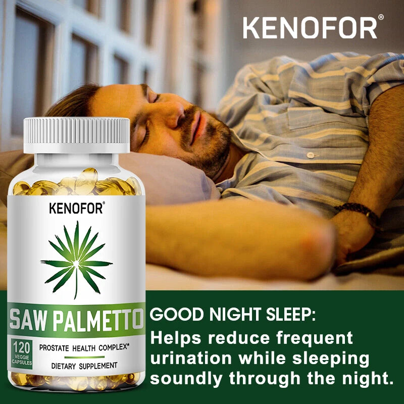 Saw Palmetto Capsules - Prostate Health, Hair Growth, Men's Health, Urinary Tract Health, Improved Frequent Urination for Men's Peaceful Pleasures Health and Wellness