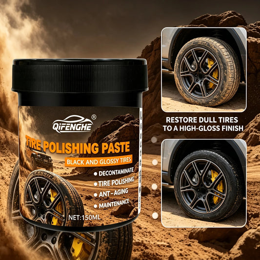 High Gloss Black Tire Shine Polish Paste Kit with Applicator Pad Tire Shine Kit Oasis Select