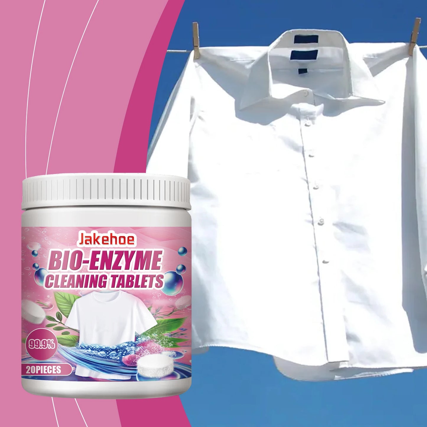JAKEHOE Stain Remover Effervescent Tablets | Laundry Cleaning
