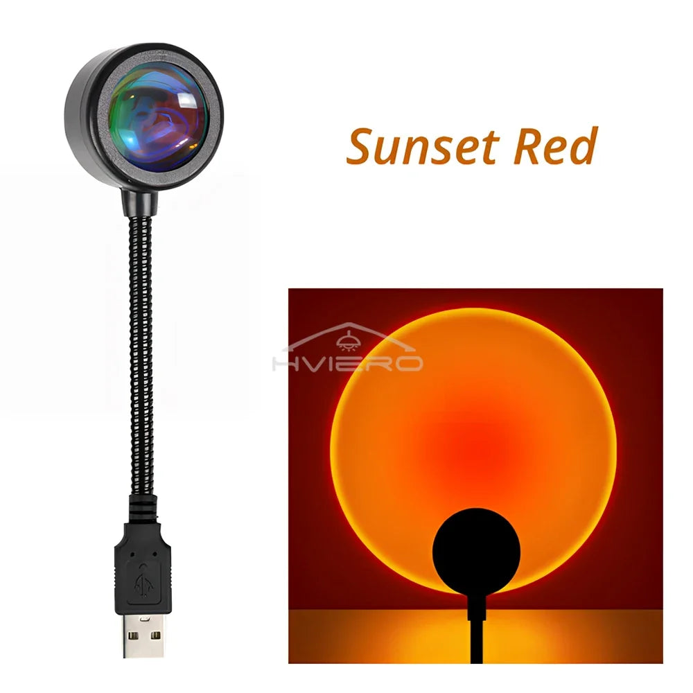 USB Sunset Lamp – Colorful Gradient LED Atmosphere Light