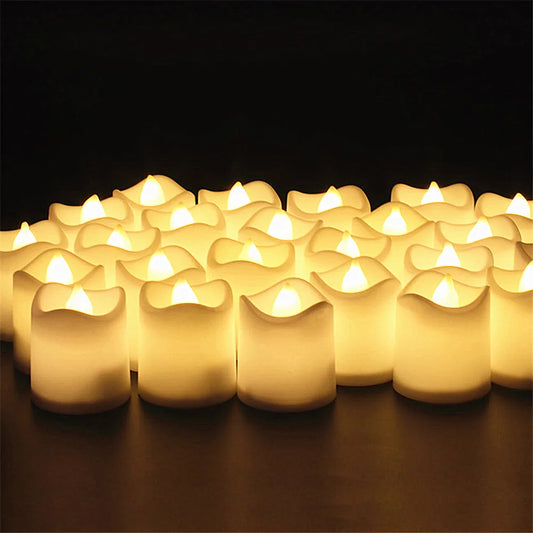 24/48 Pack Flameless Votive Candles Electric Battery Operated LED Tea Lights Fake Candle Warm White for Wedding Table Christmas Peaceful Pleasures Health and Wellness