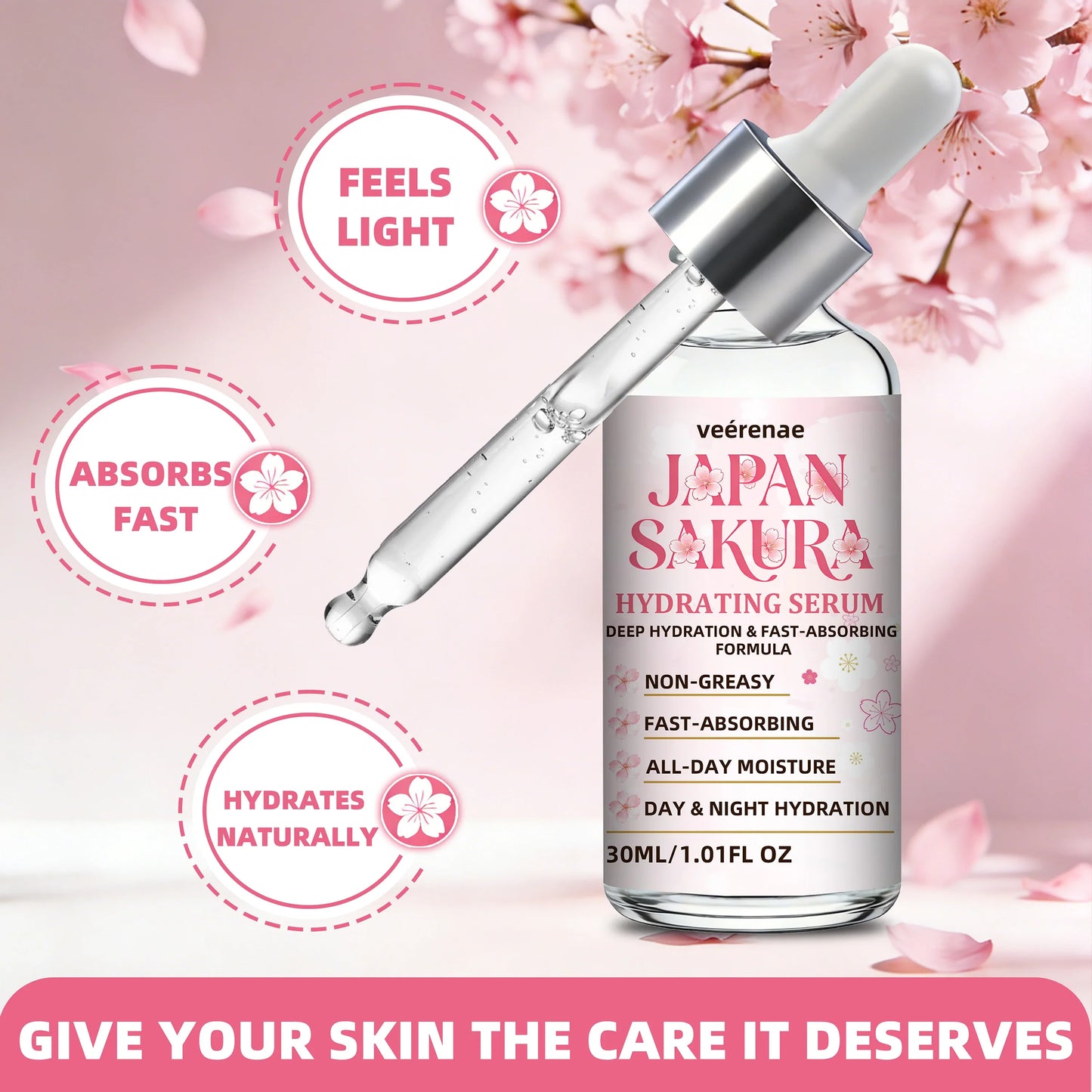 Japan Sakura Hydrating Face Serum – Lightweight Moisturizer