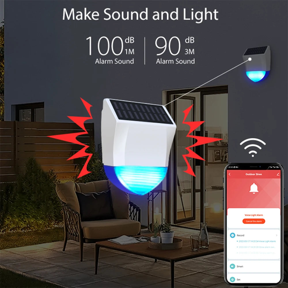 Tuya Smart Zigbee/Wifi Siren Alarm Waterproof Outdoor With Solar And USB Power Supply Optional 95dB Remote Control Peaceful Pleasures Health and Wellness