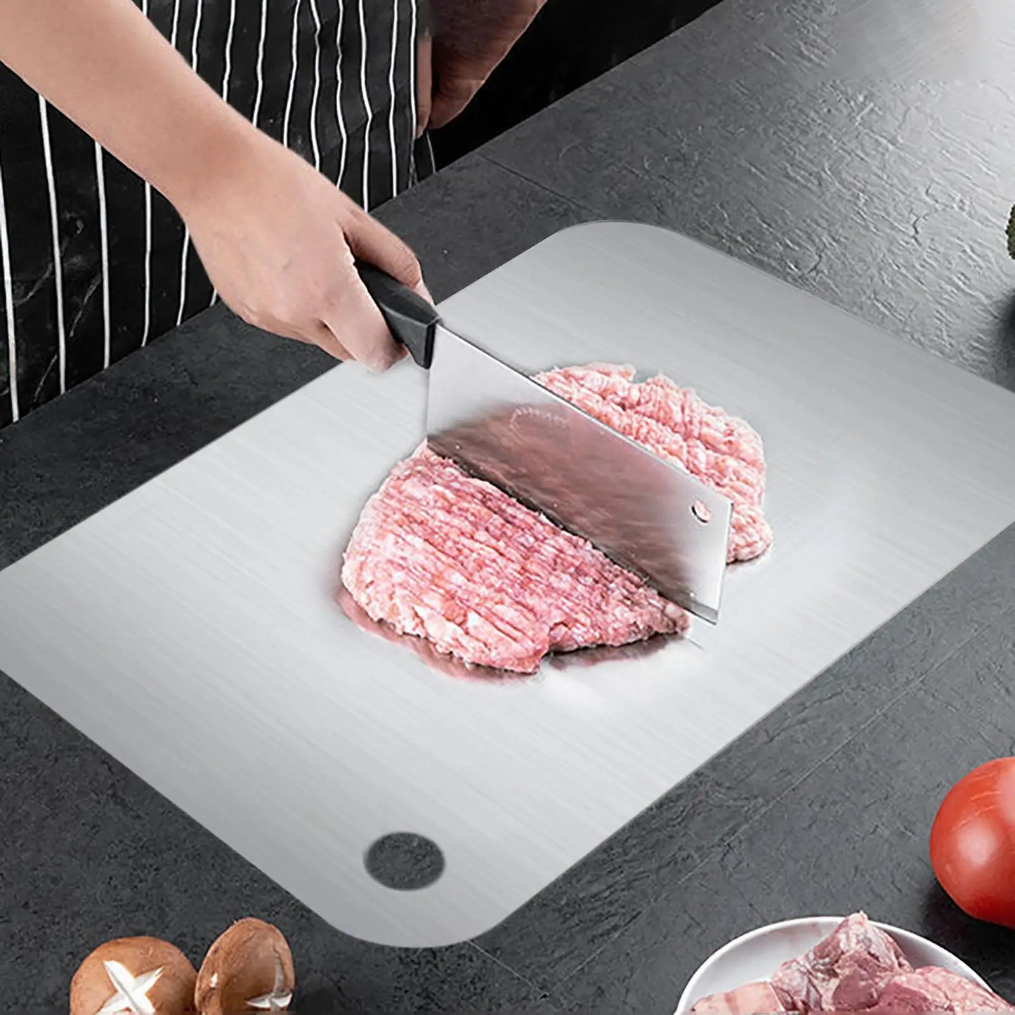Double-Sided Stainless Steel Cutting Board | Food-Grade Mat