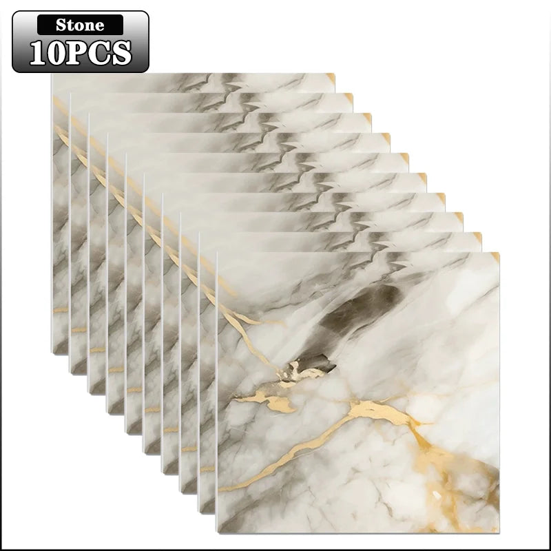 Marble Peel & Stick Floor Tiles – Self-Adhesive PVC 10–40 Pcs