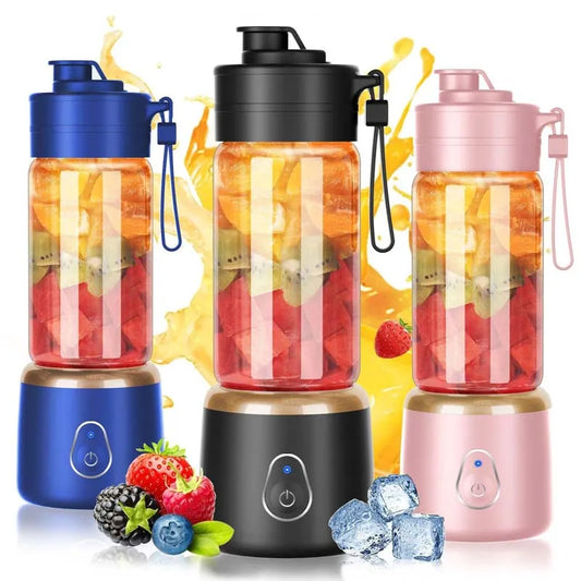 Portable USB Electric Juicer Extractor with Stainless Steel Blades Low Noise 400mL Capacity Dishwasher Safe Peaceful Pleasures Health and Wellness