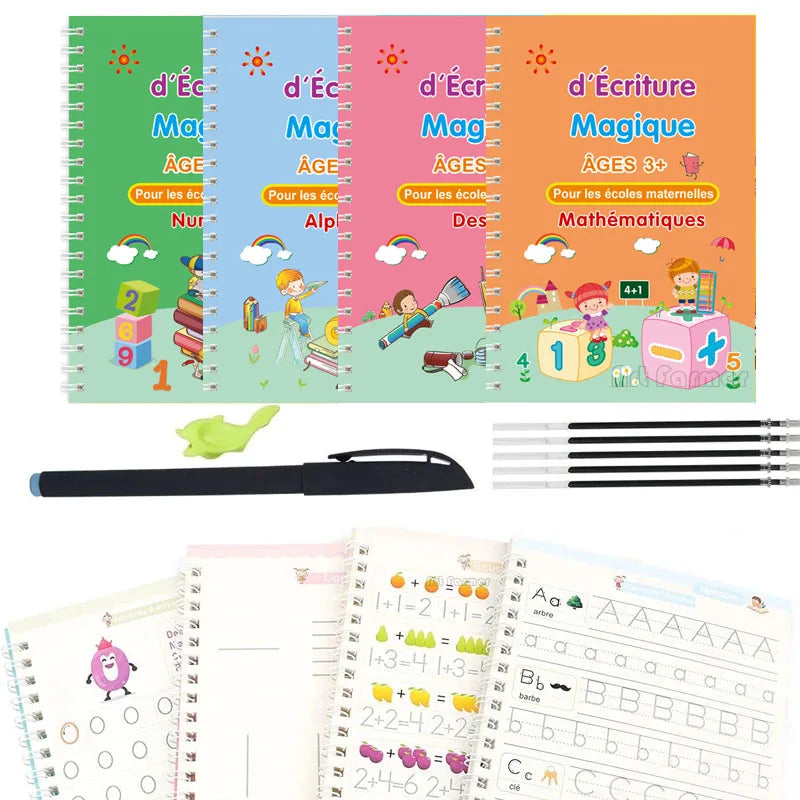 French Magic Practice Copybook Pen Preschools Kids Calligraphy