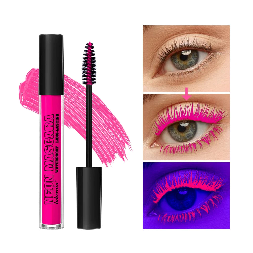 Color Mascara Thick Curl Waterproof Natural Eyelash Long Lasting Blue White Green Pink Luminousk Eye Makeup Korean Cosmetics Peaceful Pleasures Health and Wellness