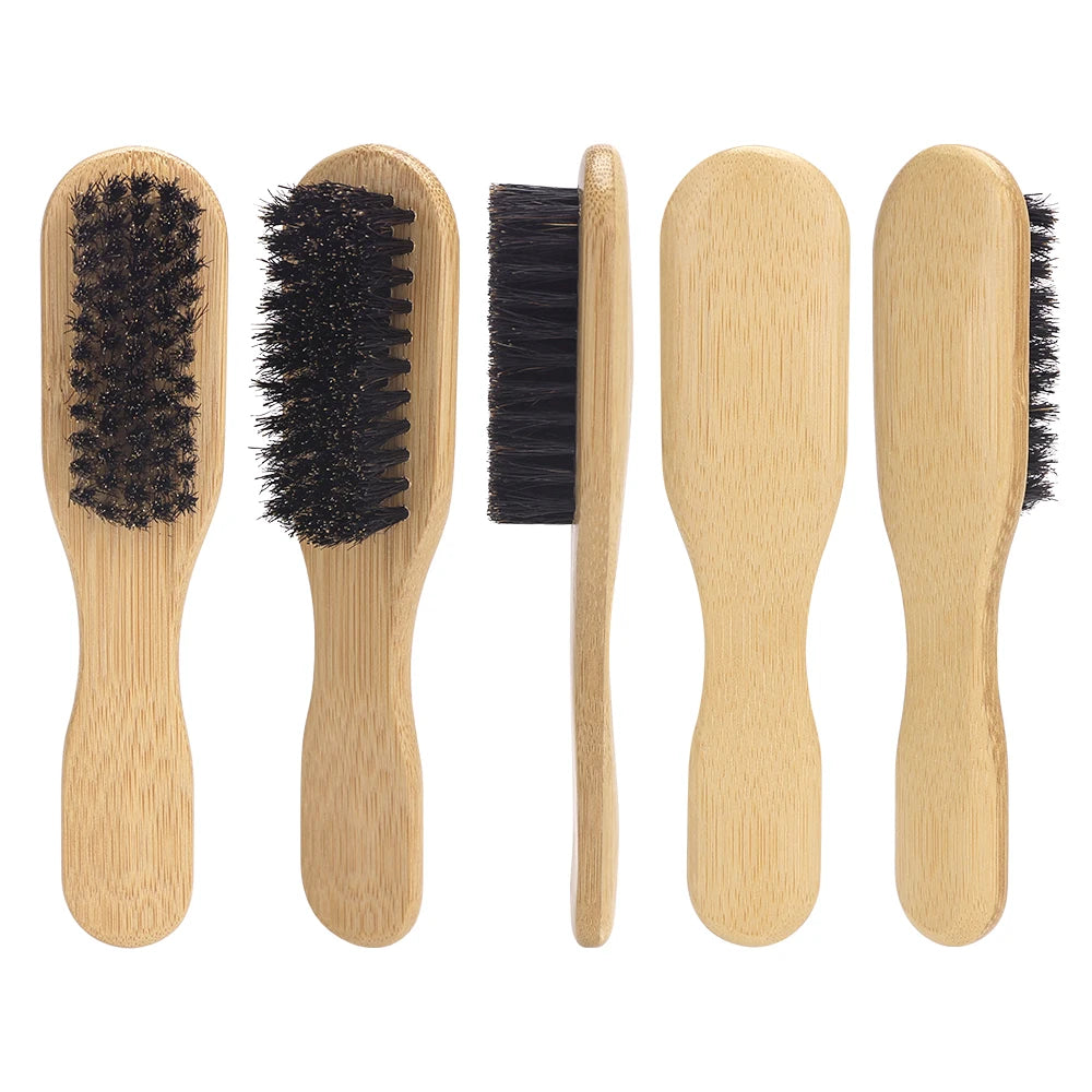 Salon Barbershop Wooden Handle Boar Bristle Beard Brush Soft Hair Cleaning Brush Broken Hair Remove Comb Men Beard Shaving Tools Peaceful Pleasures Health and Wellness