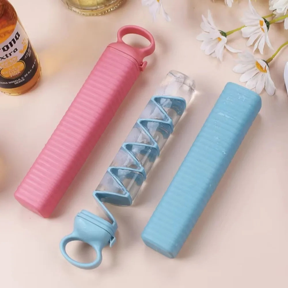 Creative Ice Cube Mold Pull-out Bar 10 Grid Frozen Ice Cube Plate Maker Silicone Ice Box Suitable for Home Bars Kitchen Homemade Peaceful Pleasures Health and Wellness