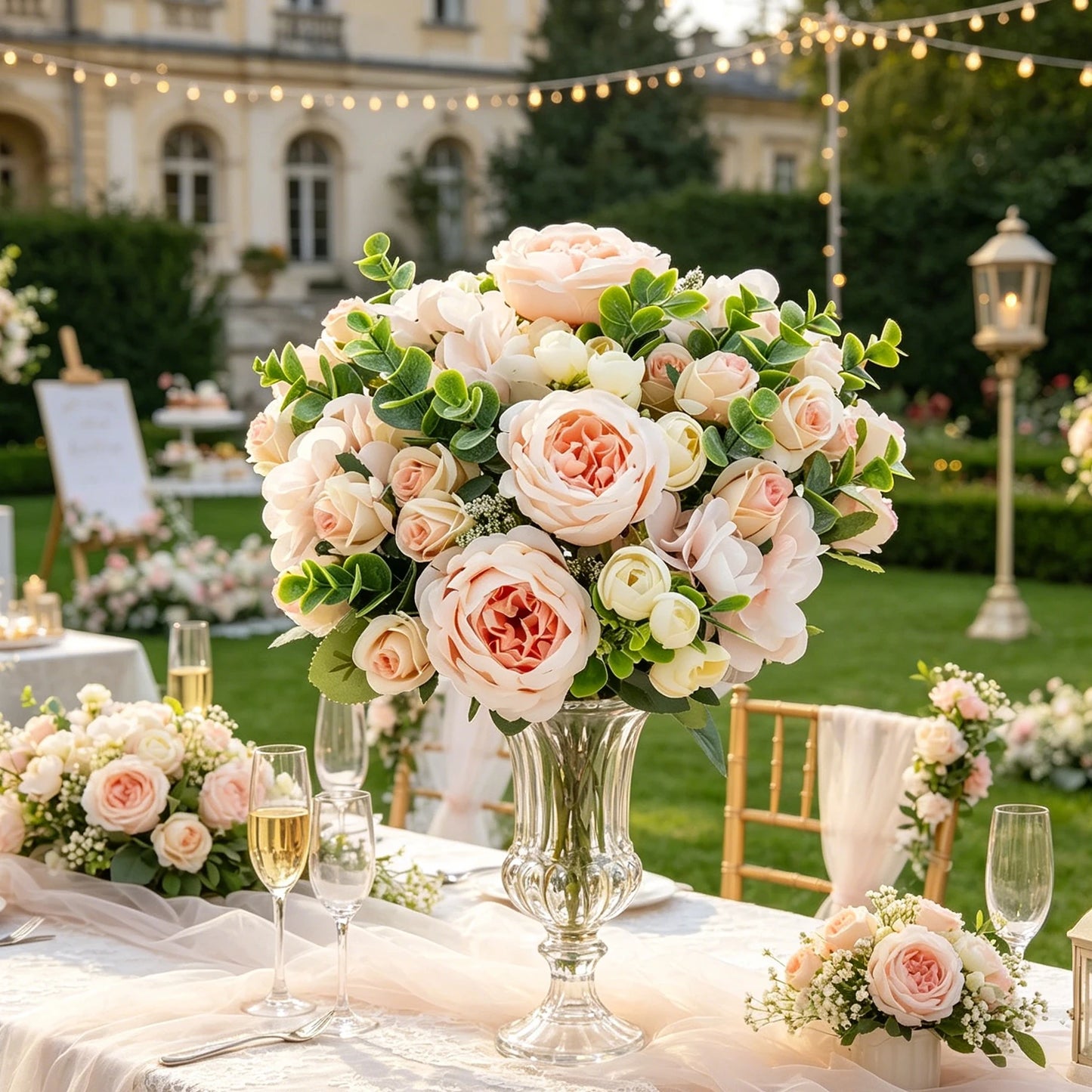 Artificial Silk Peony Bouquet | Wedding & Home Décor Flowers