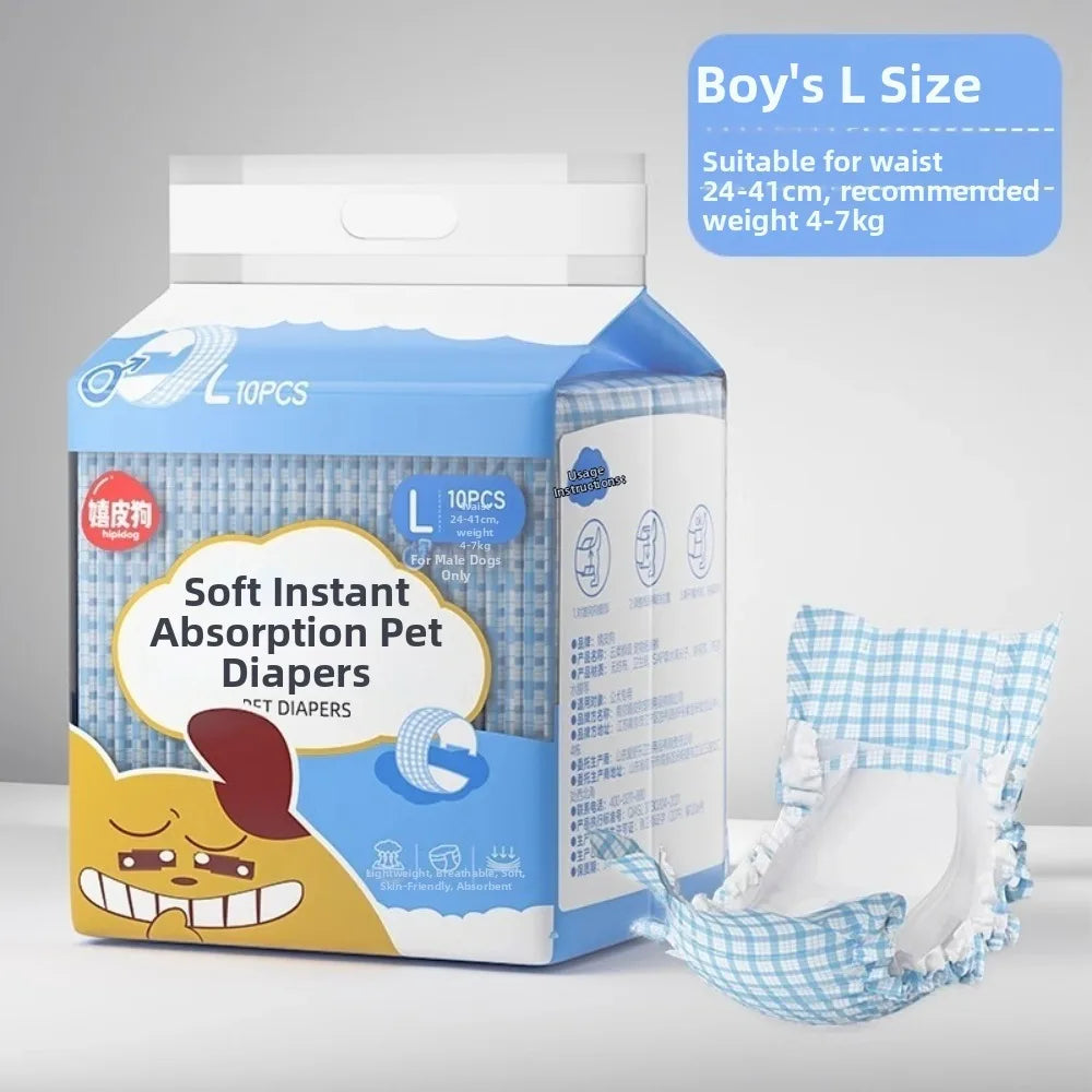 10-Pack Disposable Dog Diapers | Leakproof & Breathable Nappies