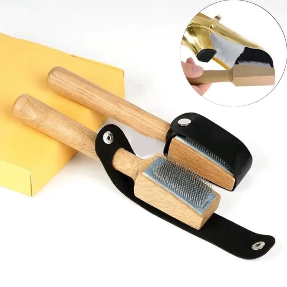 Suede Sole Wire Shoe Brush | Dance Shoe Cleaner Wood Handle