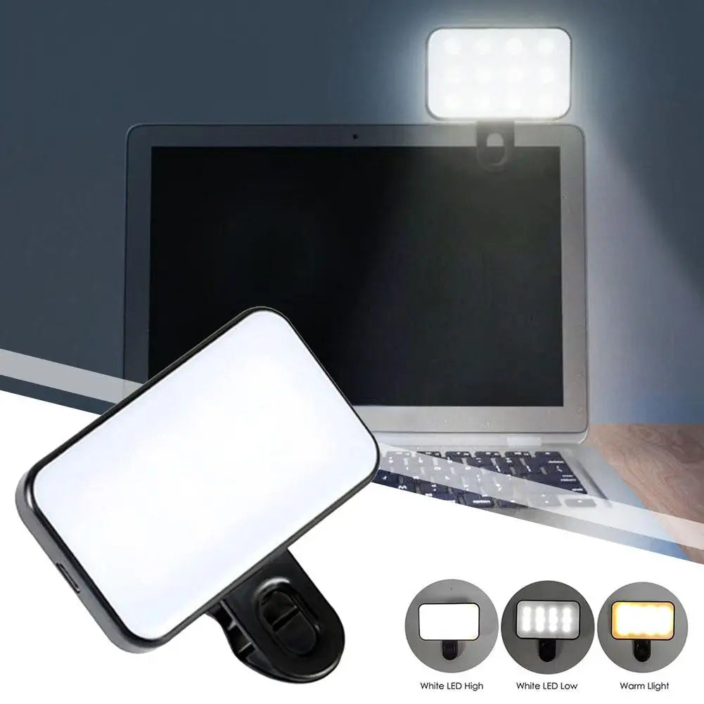 Pocket Clip-On LED Selfie Fill Light for Phone & Laptop