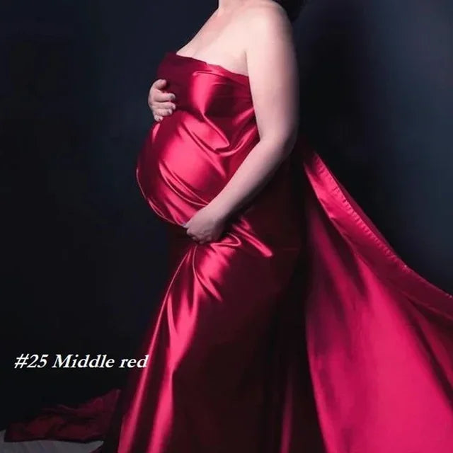 Satin Maternity Wrap Silky Scarf Maternity Posing Glossy Tossing Gown Fancy Pregnant Woman Wedding Photography Photo Peaceful Pleasures Health and Wellness color 18 1.5X 2M