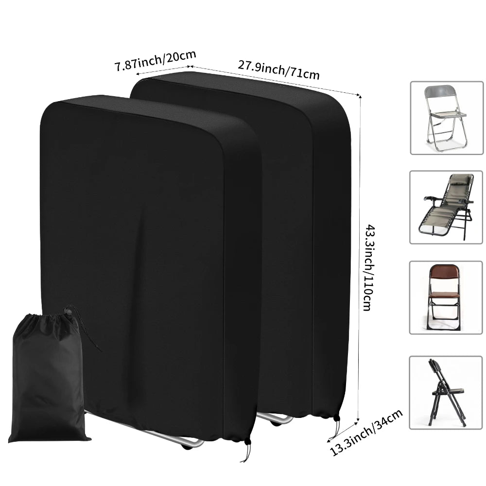 1pc Patio Chair Cover Waterproof Outdoor Garden Furniture Protect Universal Lounge Deep Seat Cover Easy-Fitting UV Resistant Peaceful Pleasures Health and Wellness black 1