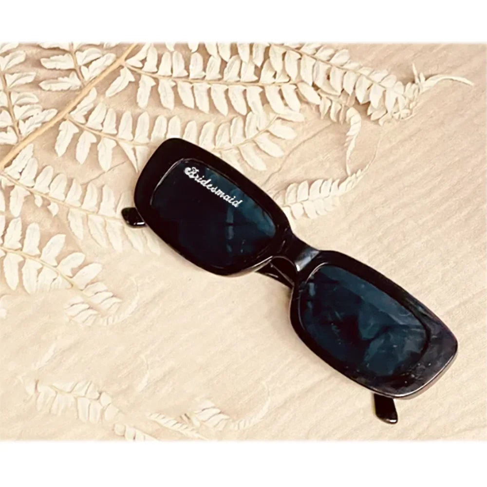 Y2K Rectangle Bridesmaid Sunglasses | Bachelorette Party Bride