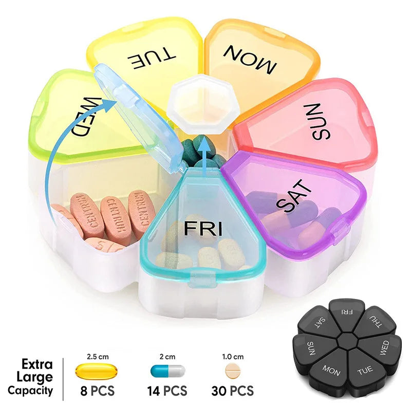 7-Day Pill Organizer | Mini Portable Travel Tablet & Vitamin Box