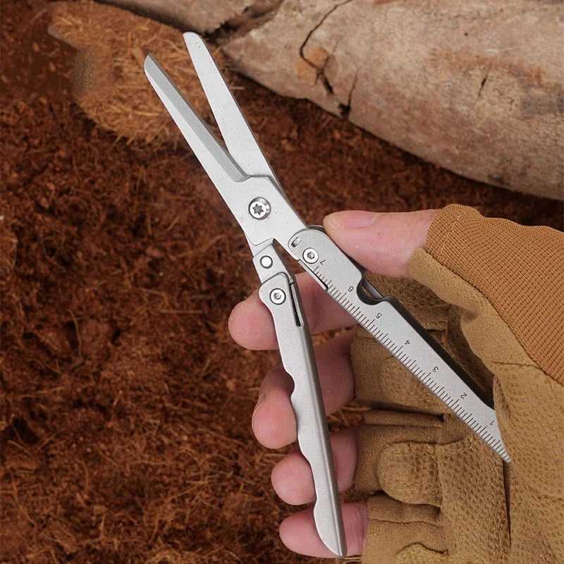 Mini Multi-functional Outdoor Scissors, Portable Folding Knife, Small Tool, Folding Stainless Steel Scissors, Camping Peaceful Pleasures Health and Wellness