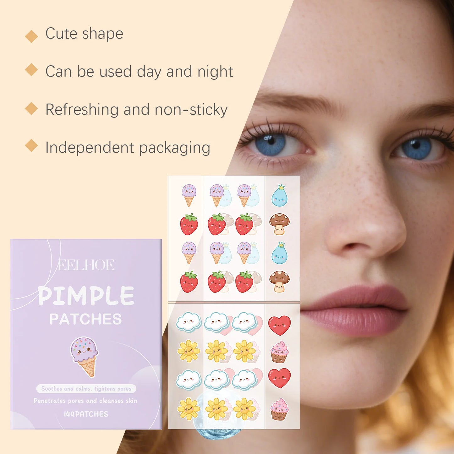 144pc Salicylic Acid Hydrocolloid Acne Patches – Invisible Pimple