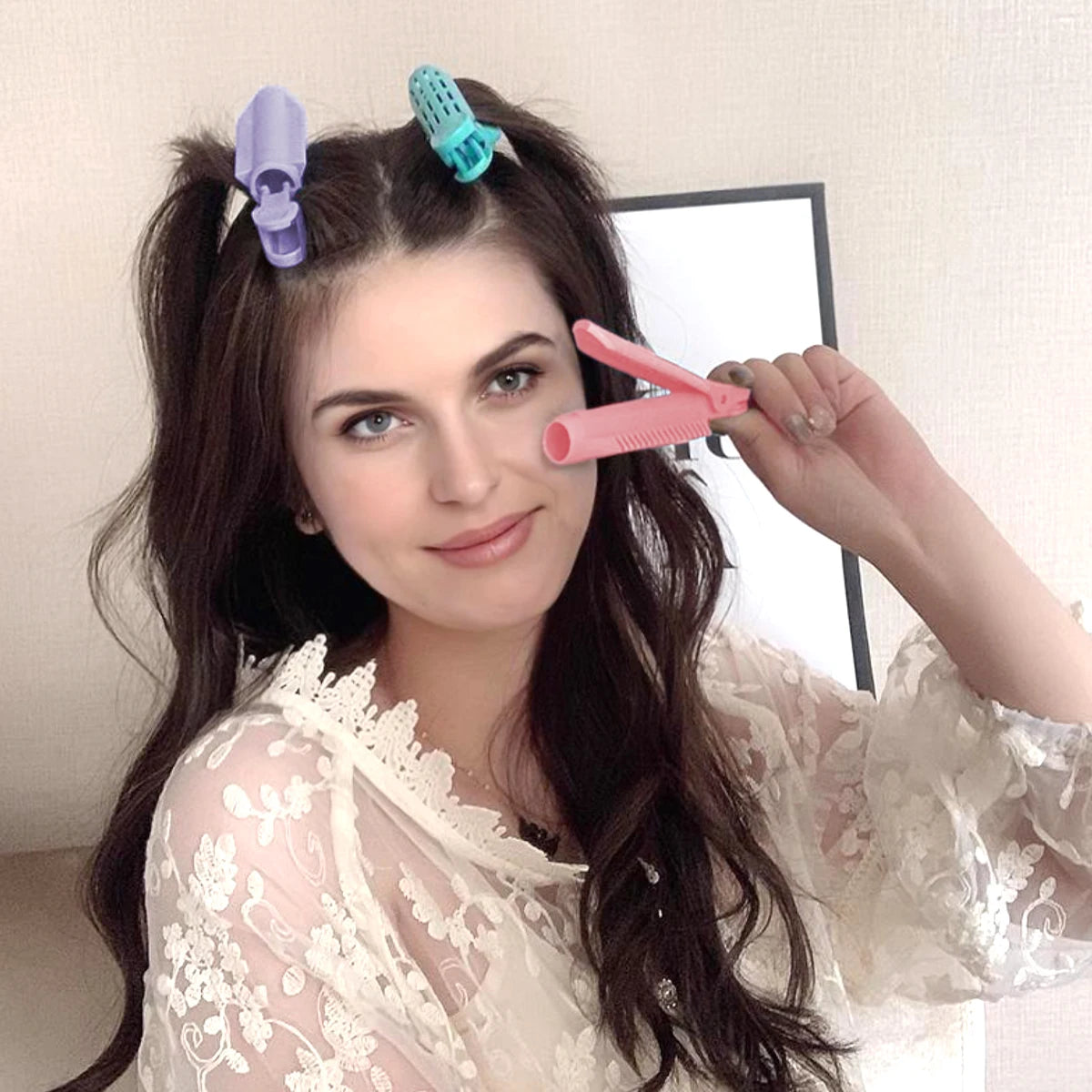 2/4Pcs Set Hair Root Fluffy Lazy Hair Clips Hair Styling Hairpins Curling Barrel Hair Clips Curlers Portable Hair Accessories Peaceful Pleasures Health and Wellness