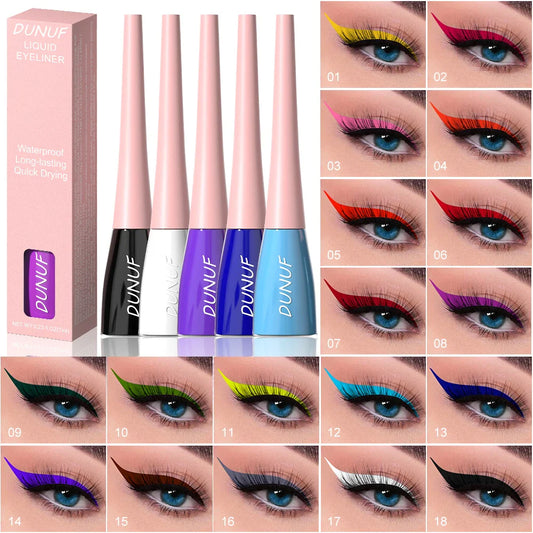 DUNUF Waterproof Liquid Eyeliner – Smudge-Proof, 8+ Colors Liquid Eyeliner Oasis Select