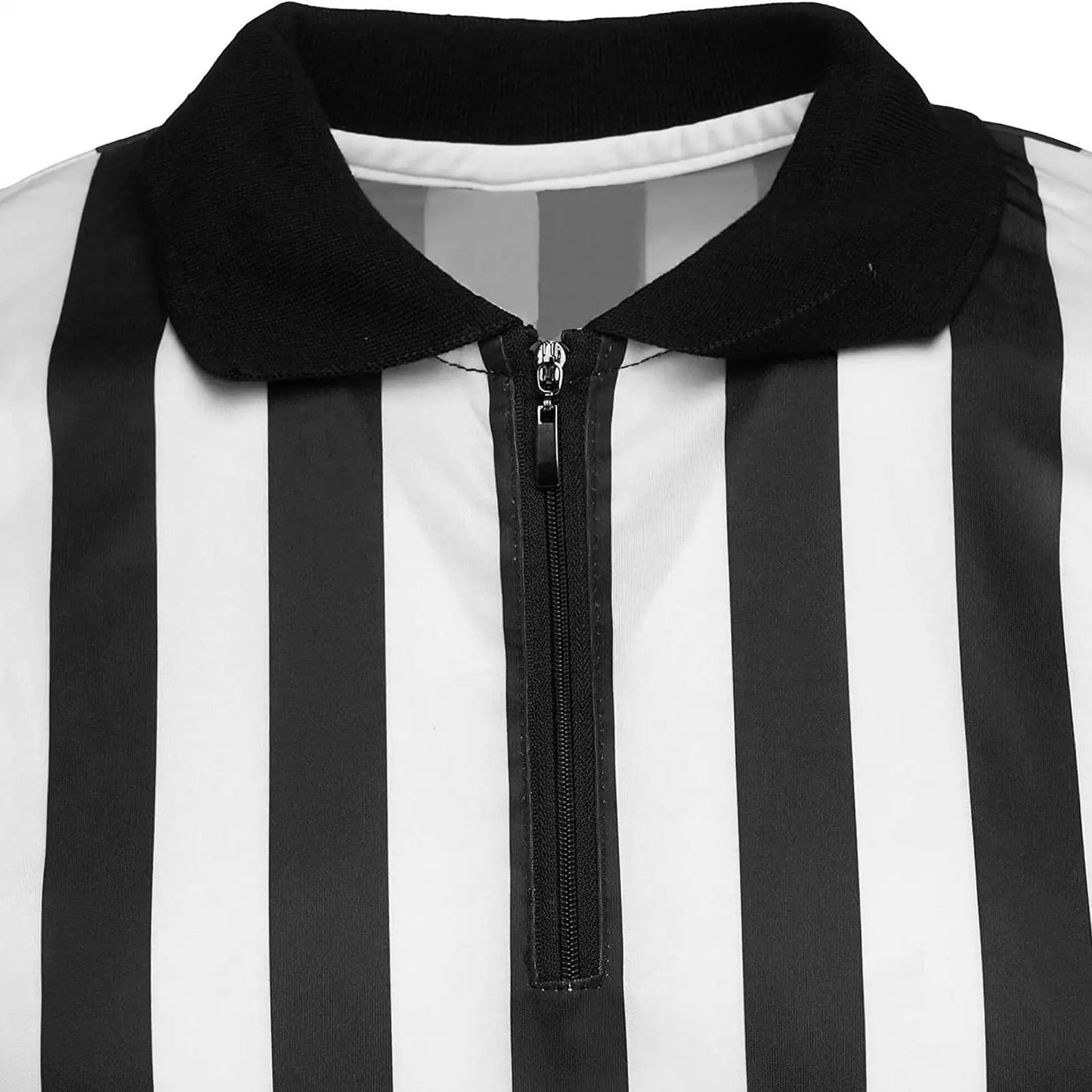 Men's Striped Referee Shirt | Pro Collar | Soccer Basketball Referee Shirt Peaceful Pleasures Health and Wellness