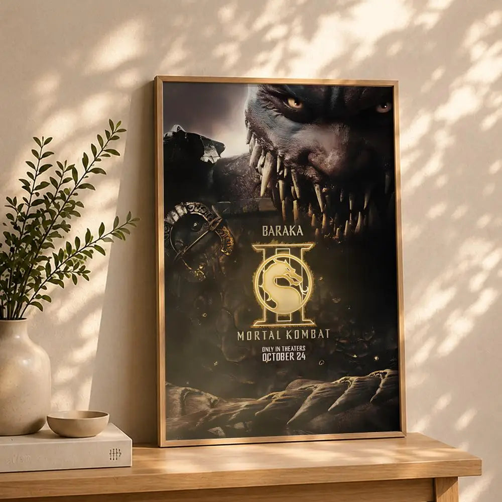 Mortal Kombat Movie Poster – HD Self-Adhesive Waterproof Wall Art Wall Art Poster Peaceful Pleasures Health and Wellness White14 50X70cmNoframe