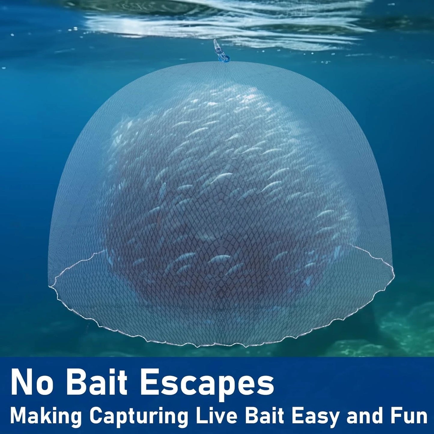 Saltwater Fishing Cast Net with Zinc Sinkers | 3–10 FT Radius