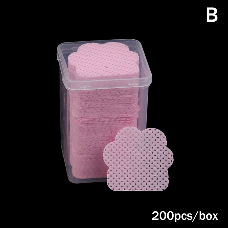200/600 PCS Wipes Paper Eyelash Glue Remover Wipe Mouth Of The Glue Bottle Prevent Clogging Glue Cleaner Pads Lash Extension Peaceful Pleasures Health and Wellness B Pink