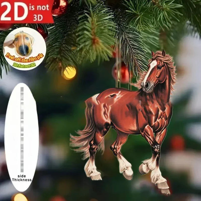 Golden Acrylic Horse Keychain Pendant – Car & Bag Charm Gift