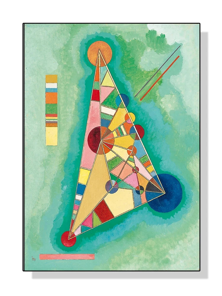 Kandinsky Geometric Abstract Canvas Wall Art | Modern Decor Canvas Art Print Peaceful Pleasures Health and Wellness 9 20x30cm Unframed