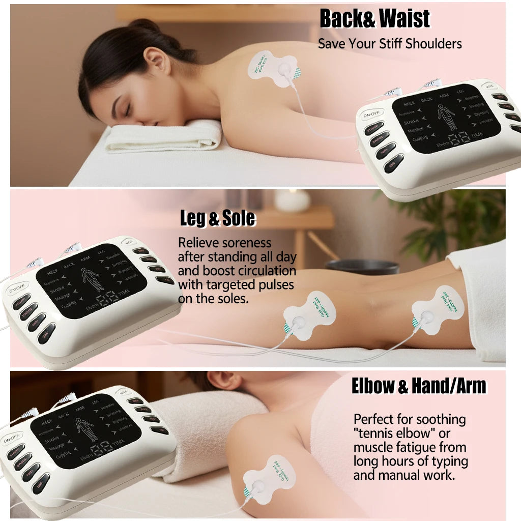 Tens Muscle Stimulator, Ems Low-Frequency Massage Device, a Rechargeable Massager with 8 Adjustable Modes and 50 Intensity Settings, Featuring Timing Function, Mode Adjustment, Intensity Adjustment, and Dual-Channel Muscle Ma Peaceful Pleasures Health and Wellness