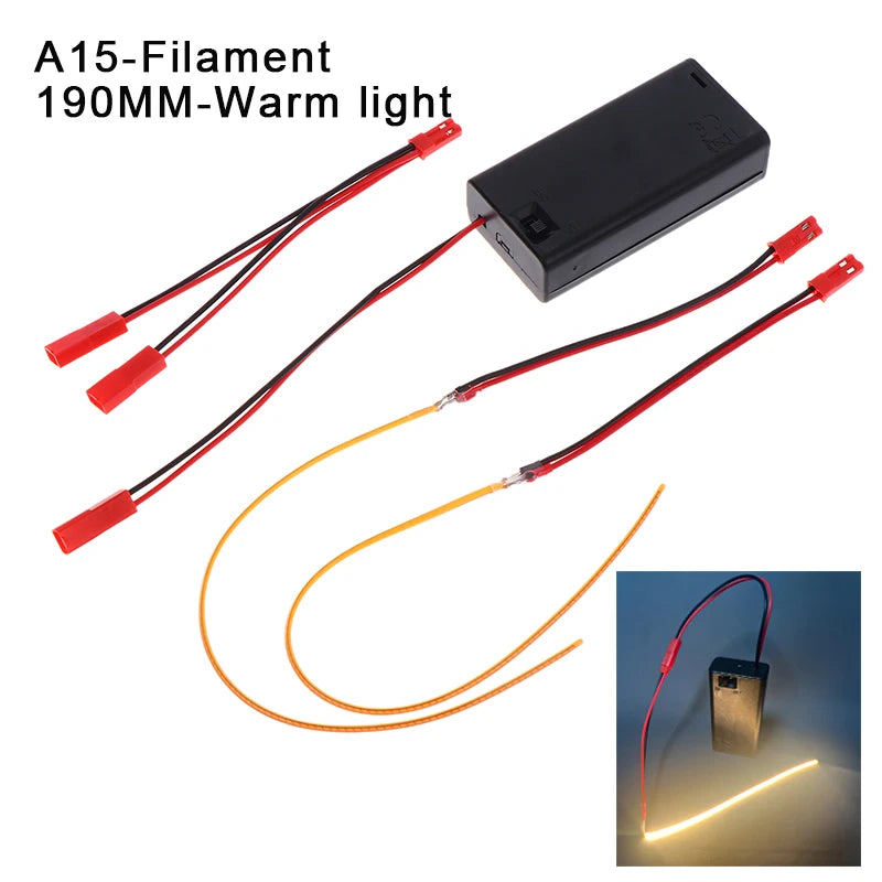 DC3V LED COB Filament Flexible Lamp 3000K 6000K 110mm 190mm 300mm Bulb Parts LED Diode Decor With AA Batteries Box Peaceful Pleasures Health and Wellness A15