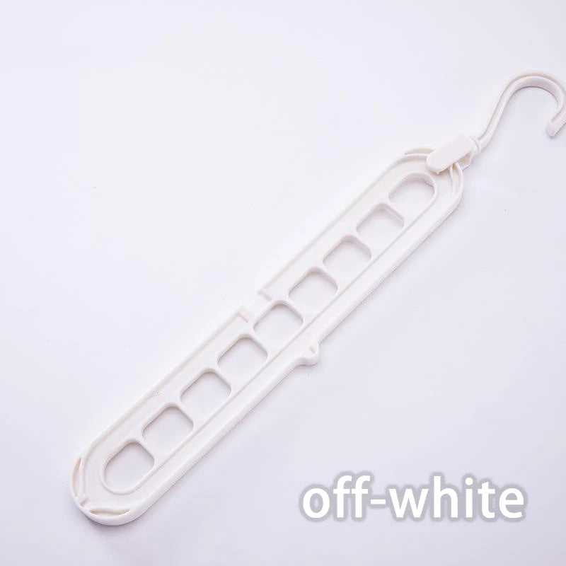 3pcs, Plastic 9-Hole Foldable Hangers, Heavy Duty Space Saving Clothes Organizer Hangers, For Room, Closet, Wardrobe, Home & Dor Peaceful Pleasures Health and Wellness 1pcs WHITE