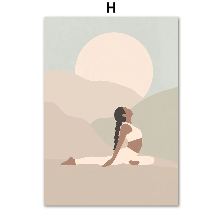 Calming Zen Canvas Painting Nordic Posters Prints Wall Art Pictures For Living Room Home Decor Boho Lotus Yoga Girl Meditation Peaceful Pleasures Health and Wellness T80475-08 30x40cm Unframed