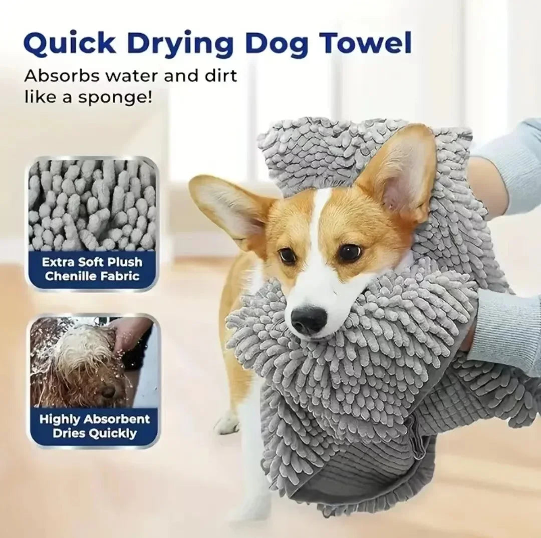 Super Absorbent Quick-Dry Pet Bath Towel for Dogs & Cats