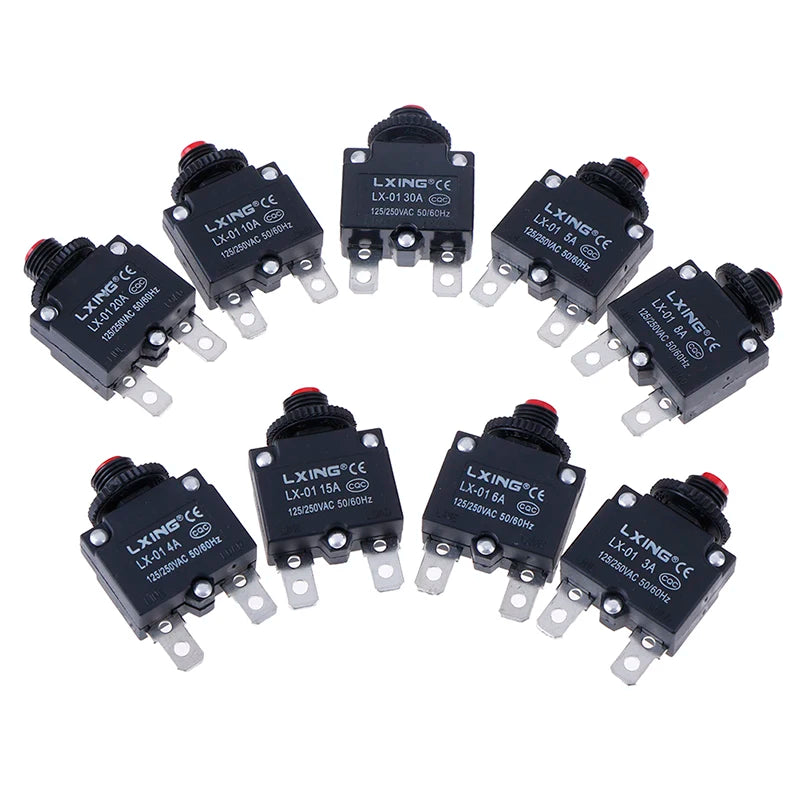 Circuit Breaker Overload Protector Switch Fuse 3A–30A