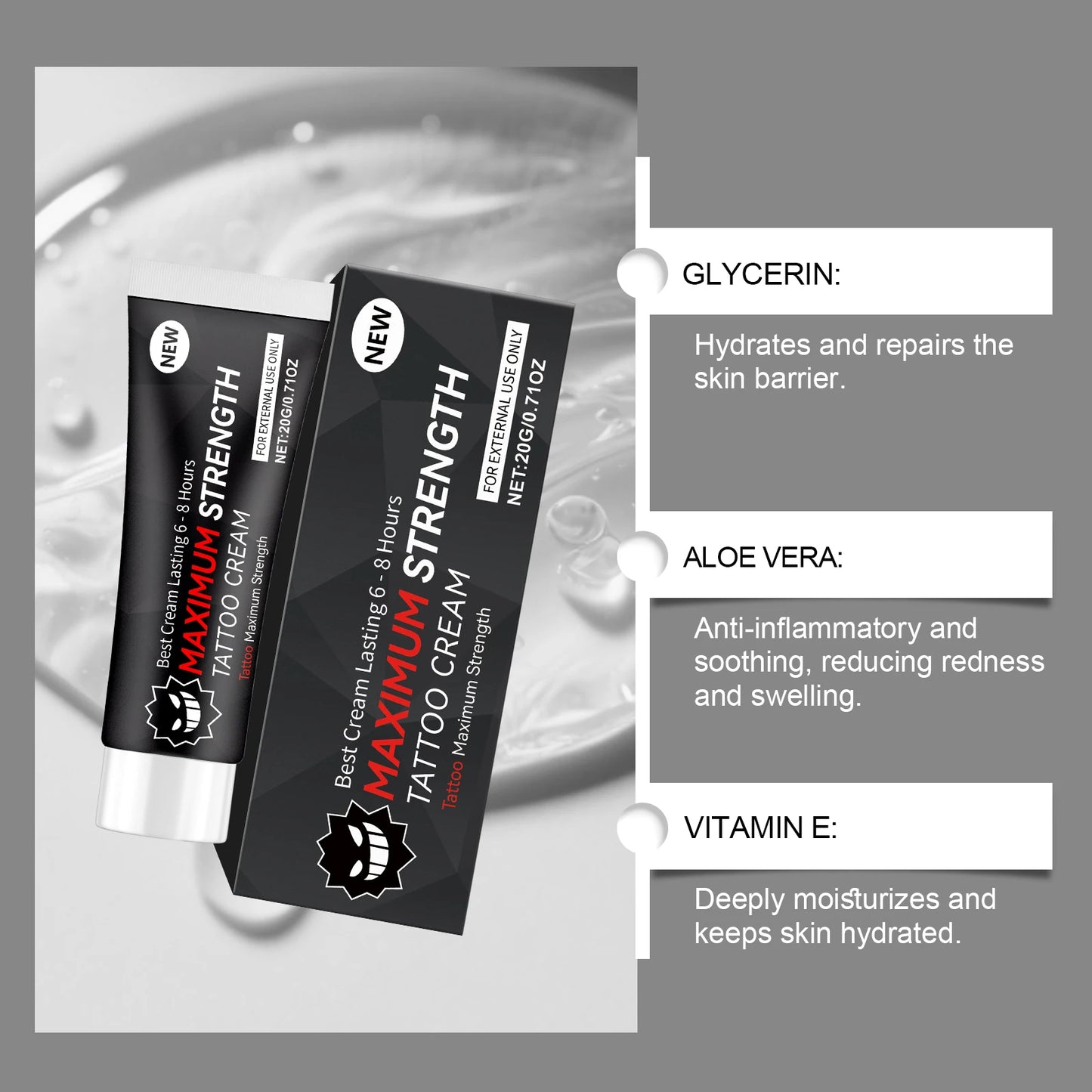 Tattoo Care Gel – Gentle Cleansing, Moisturizing & Color Care