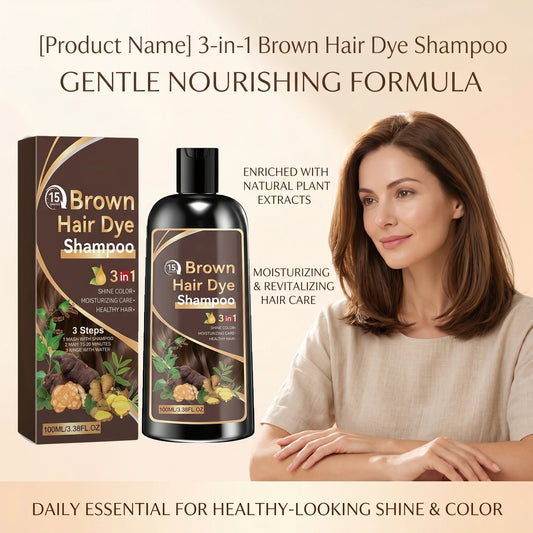 Natural Plant-Based Hair Coloring Shampoo Moisturizing Coverage Gray Hair Long-Lasting Black Color 3 in 1 Black Hair Dye Shampoo Peaceful Pleasures Health and Wellness