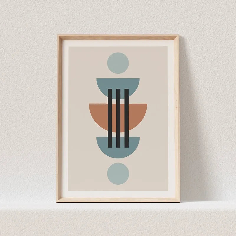 Boho Abstract Geometry Canvas Wall Art | Minimalist Print