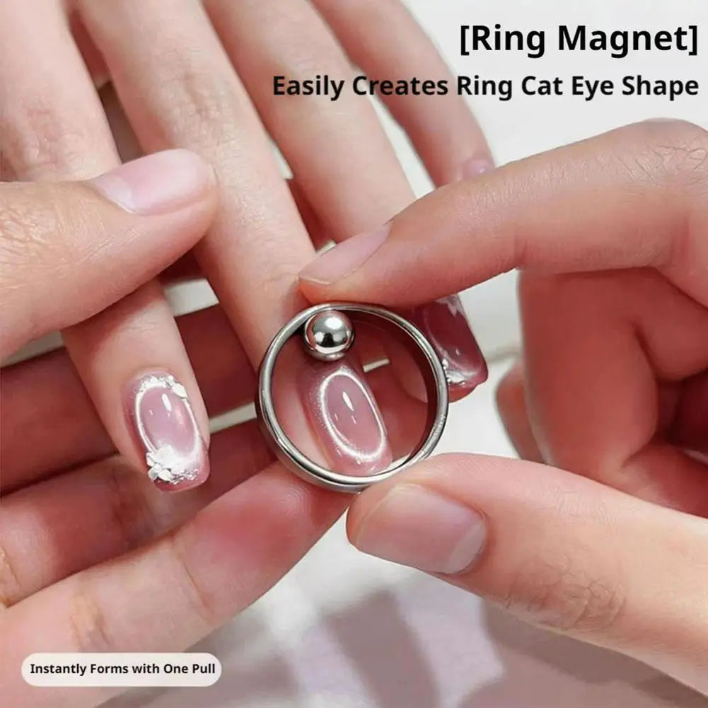 Ring Cat Eye Nail Magnet Black Hole Shape Cat Eye Nail Art DIY 3D Hollow Glass Bead Cat Eye Effect Strong Magnetic Nail Art Tool Peaceful Pleasures Health and Wellness